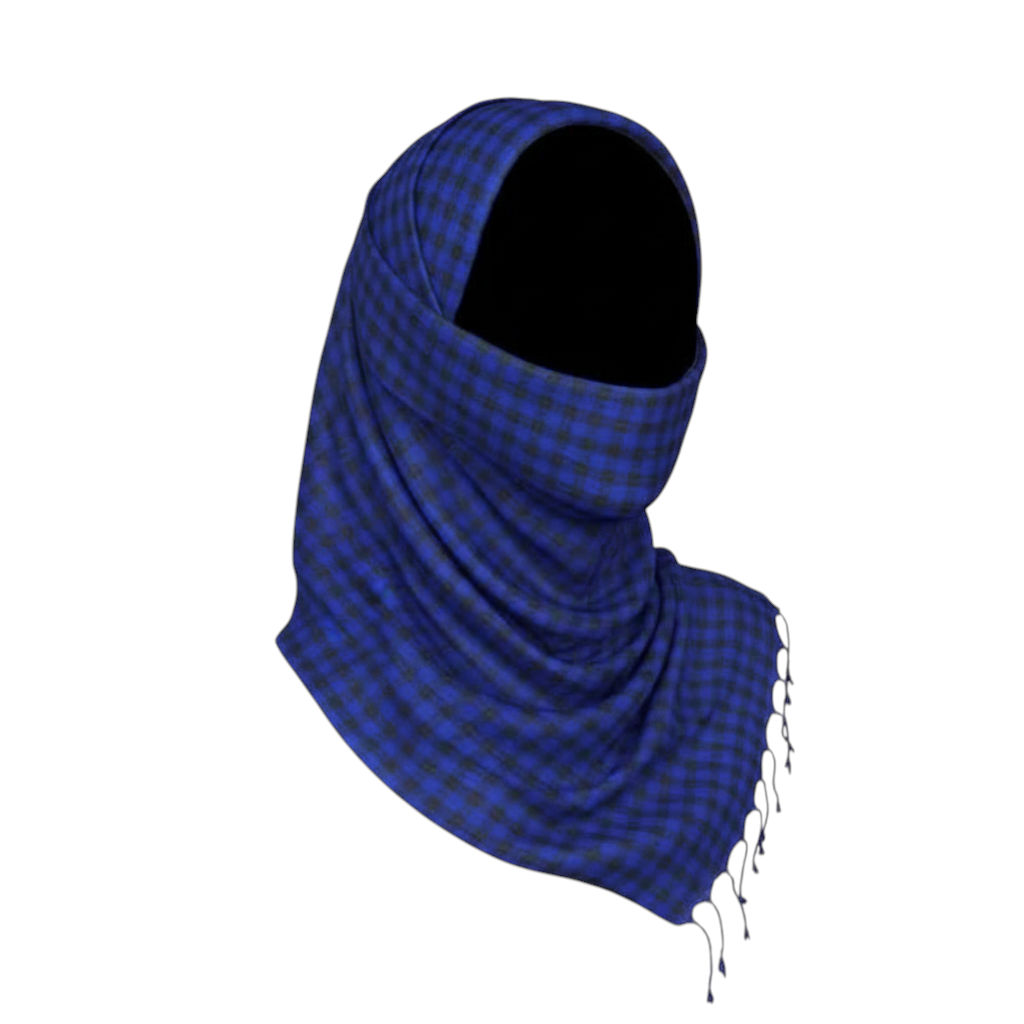 Royal Blue Check Brushed Scarf